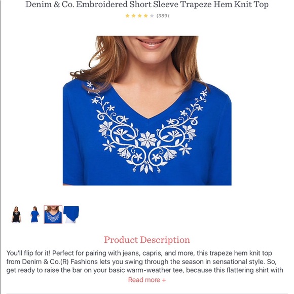 Denim & Co. NWOT Short Sleeve Tee - Picture 6 of 6